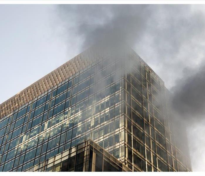 Smoke on the glass modern building 